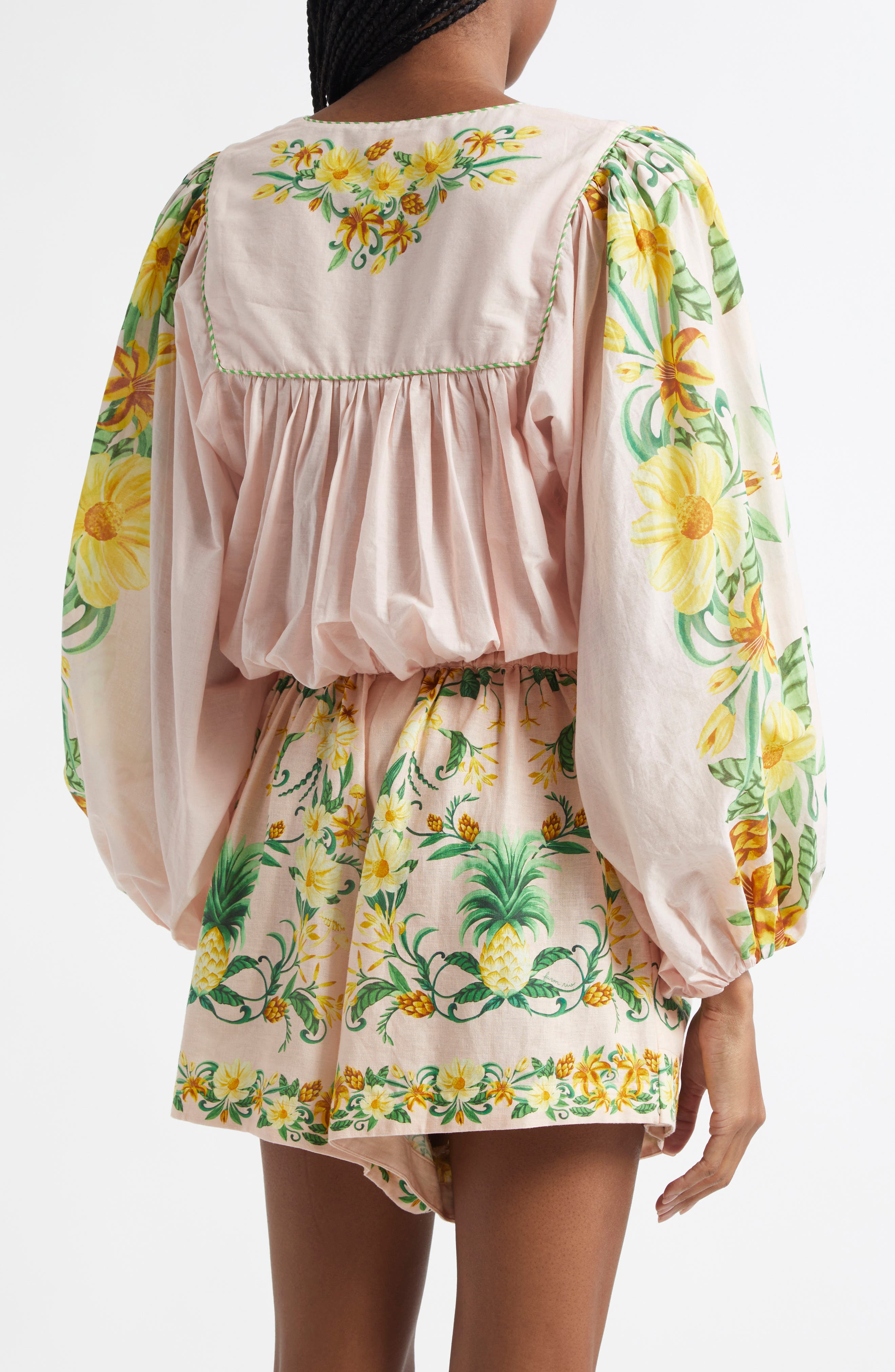FARM Rio Botanical Beauty Placed Floral Cotton Top in Pink at Nordstrom - 3