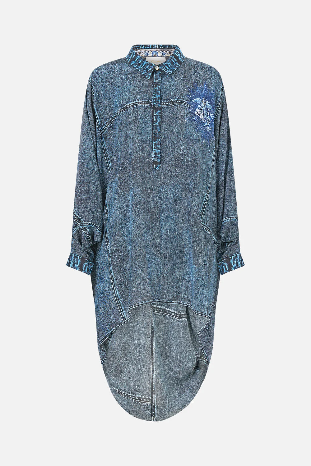 BUTTON UP TOP WITH DRAPED BACK THE PORCELAIN PARLOUR - 1