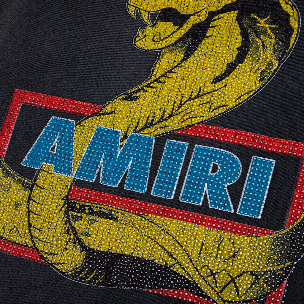 AMIRI CRYSTAL COBRA OVERSIZED TEE - BLACK - 3