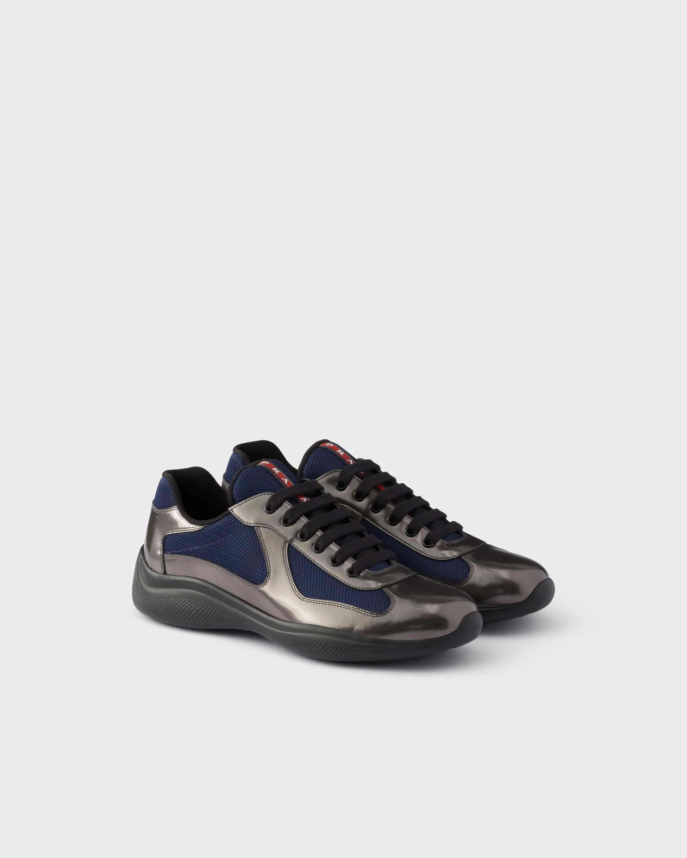 Prada America's Cup metallic leather and bike fabric sneakers - 1