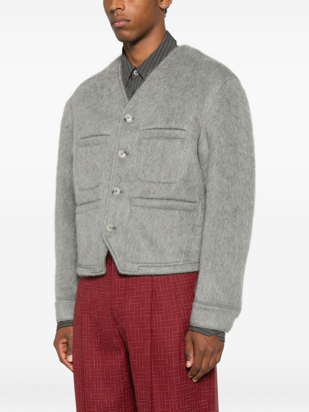 buttoned patch-pocket jacket - 3