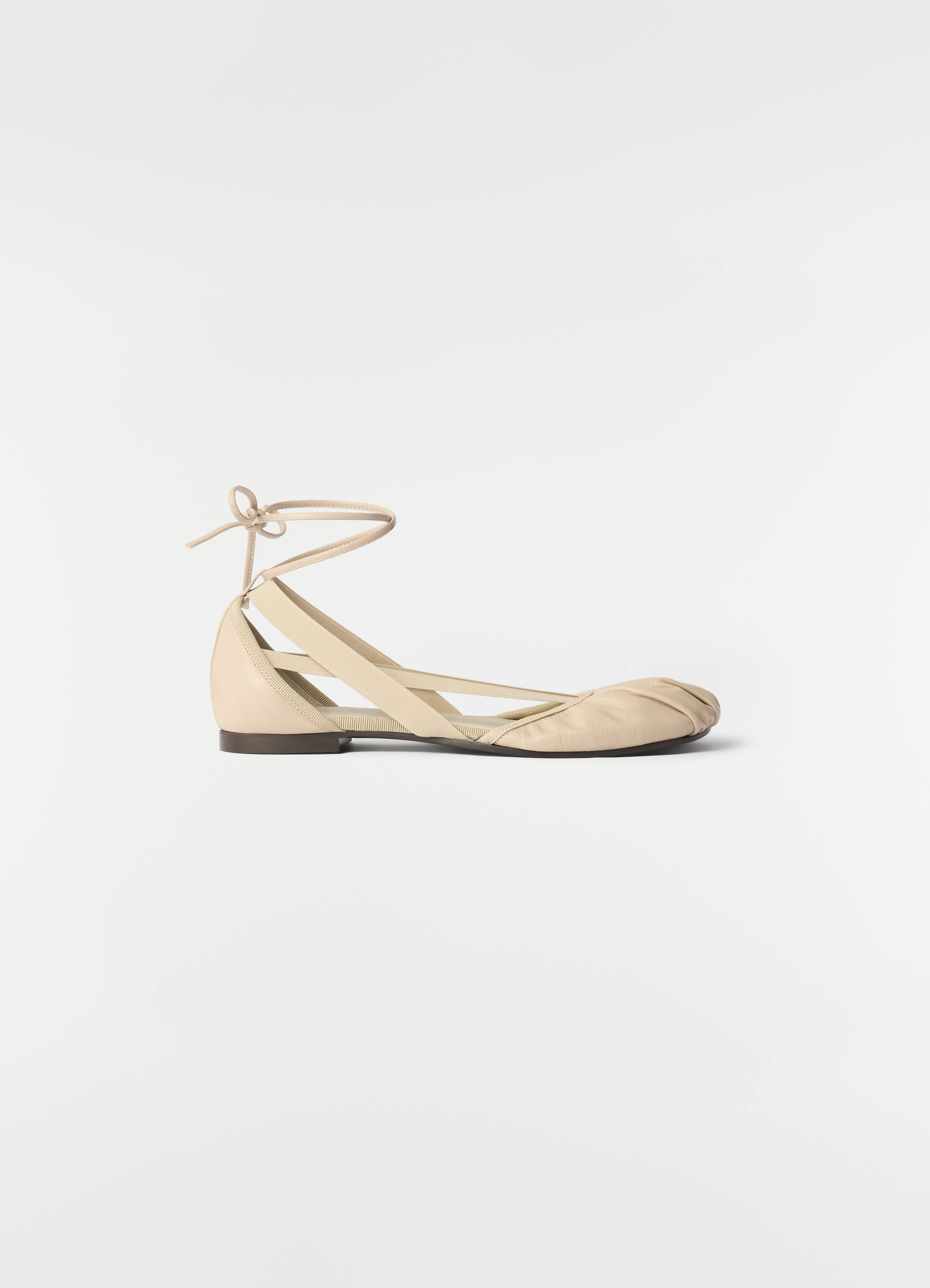 FLAT PEDILLE BALLERINAS IN GOAT LEATHER - 1