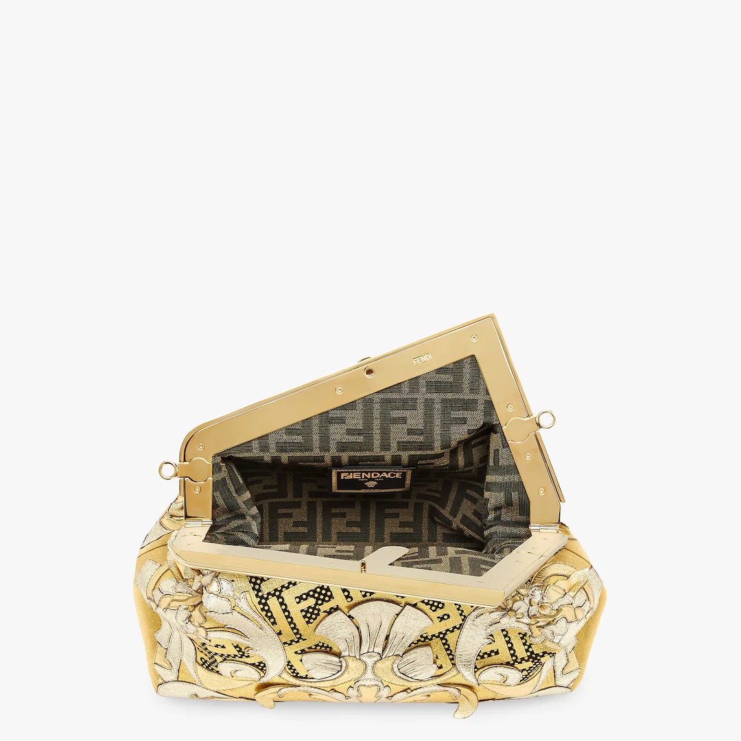 Fendace Gold-colored leather  bag with appliqués - 4