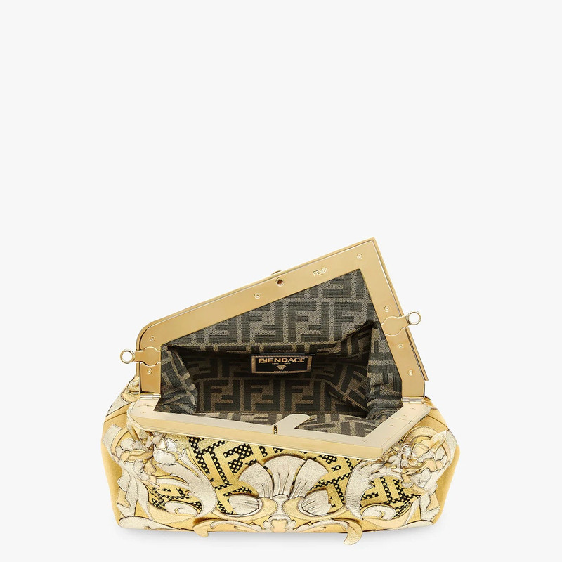 Fendace Gold-colored leather  bag with appliqués 4