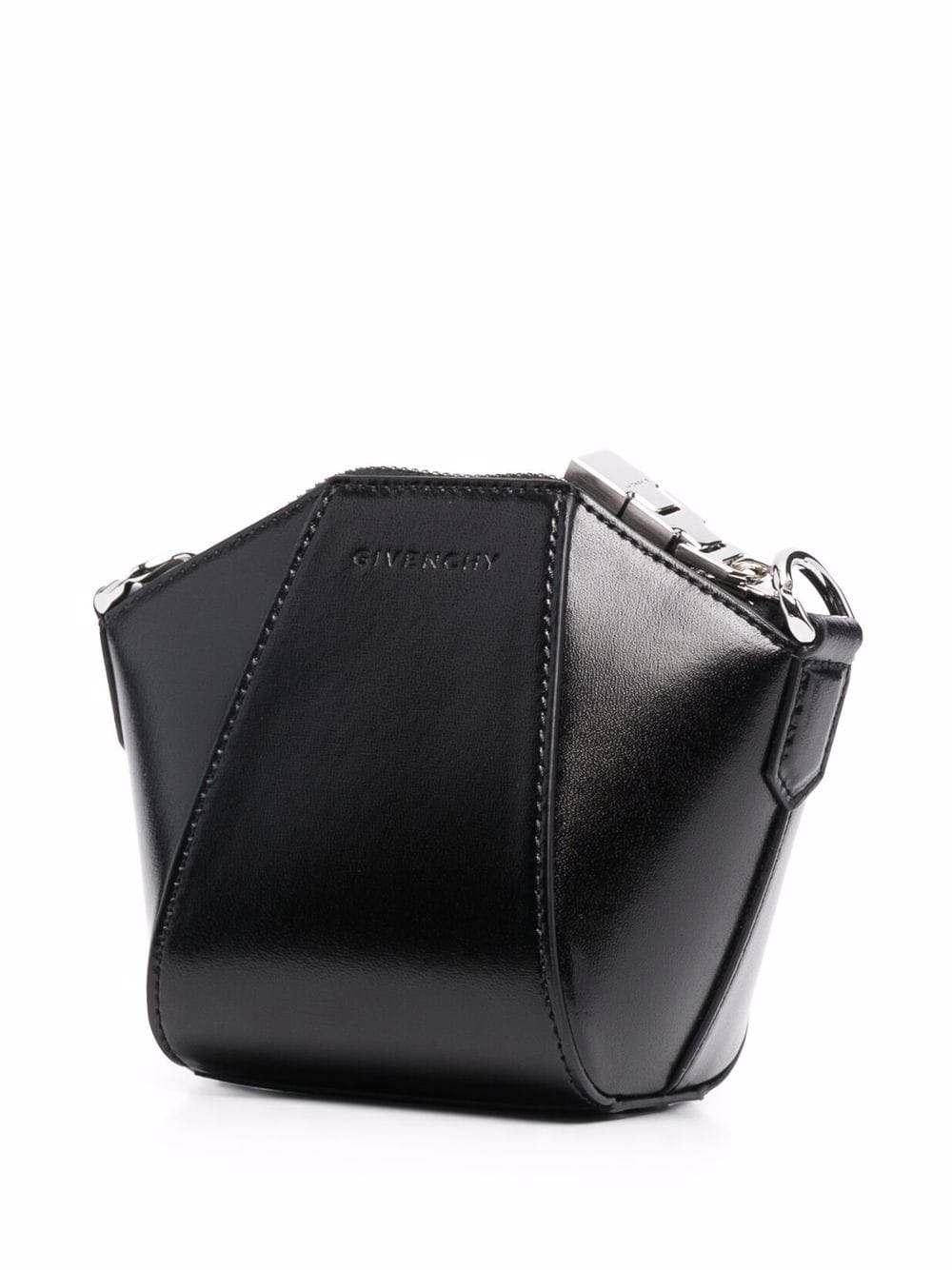 debossed-logo panelled leather shoulder bag - 3