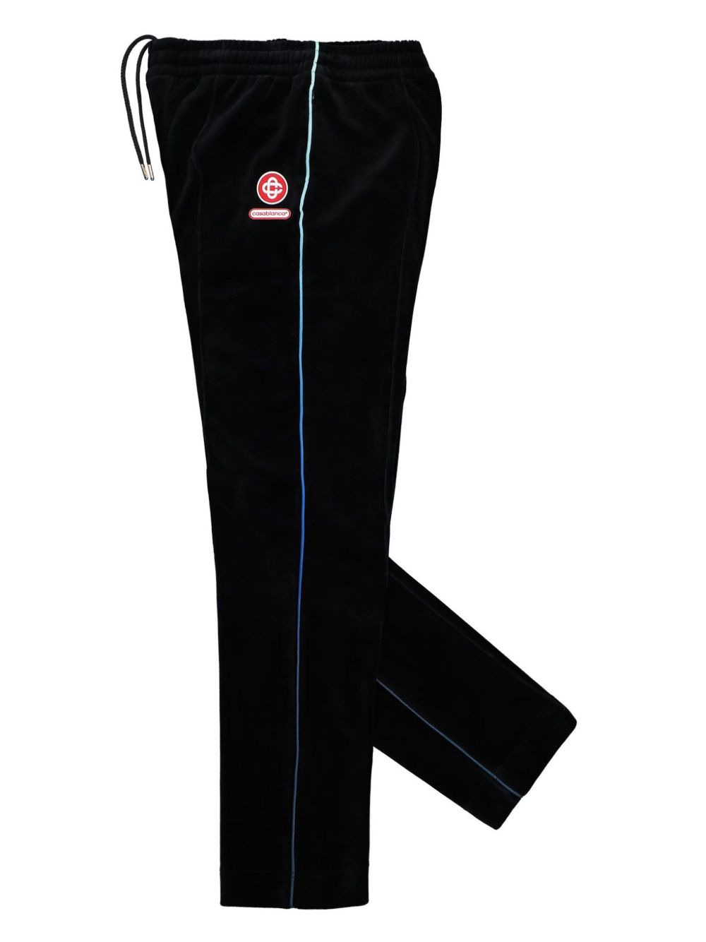 side-stripe velour track pants - 3