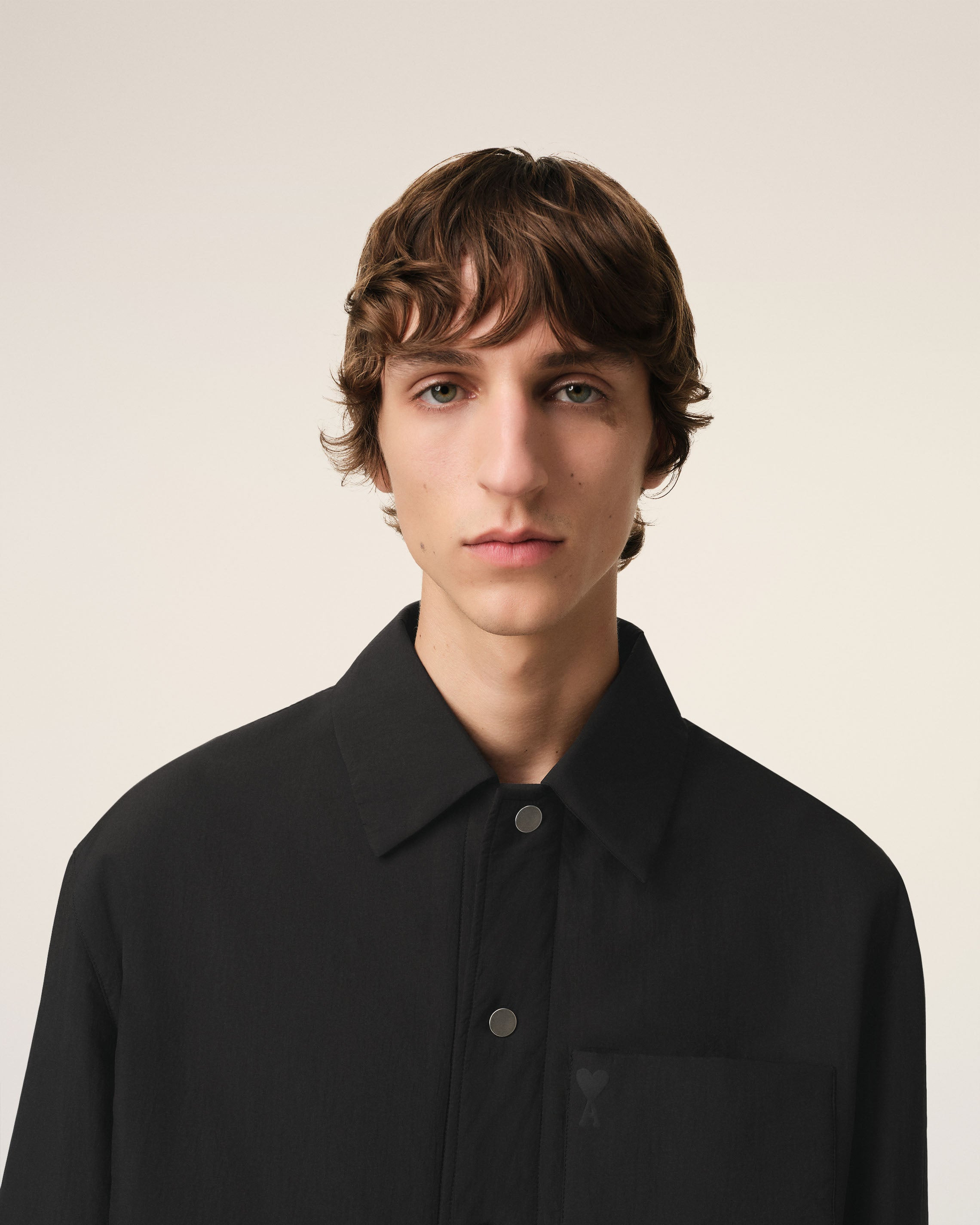 BLACK CANVAS PADDED AMI DE COEUR OVERSHIRT - 4