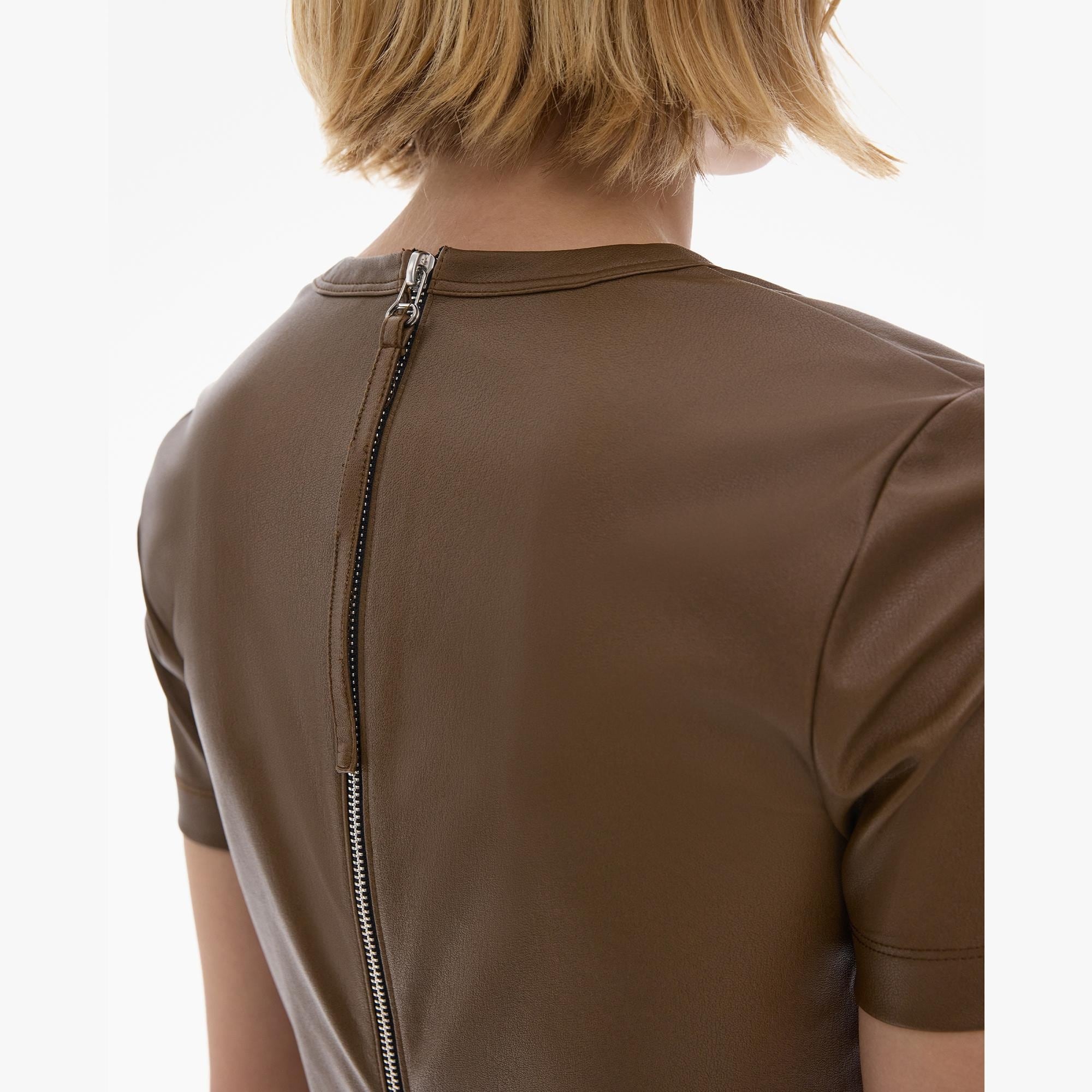 FAUX LEATHER TEE - 6
