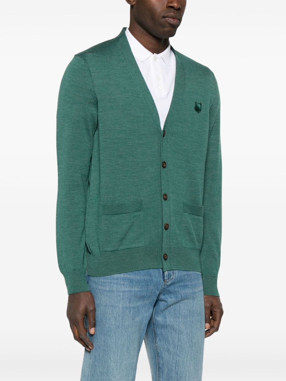 Bold Fox Head Patch cardigan - 3