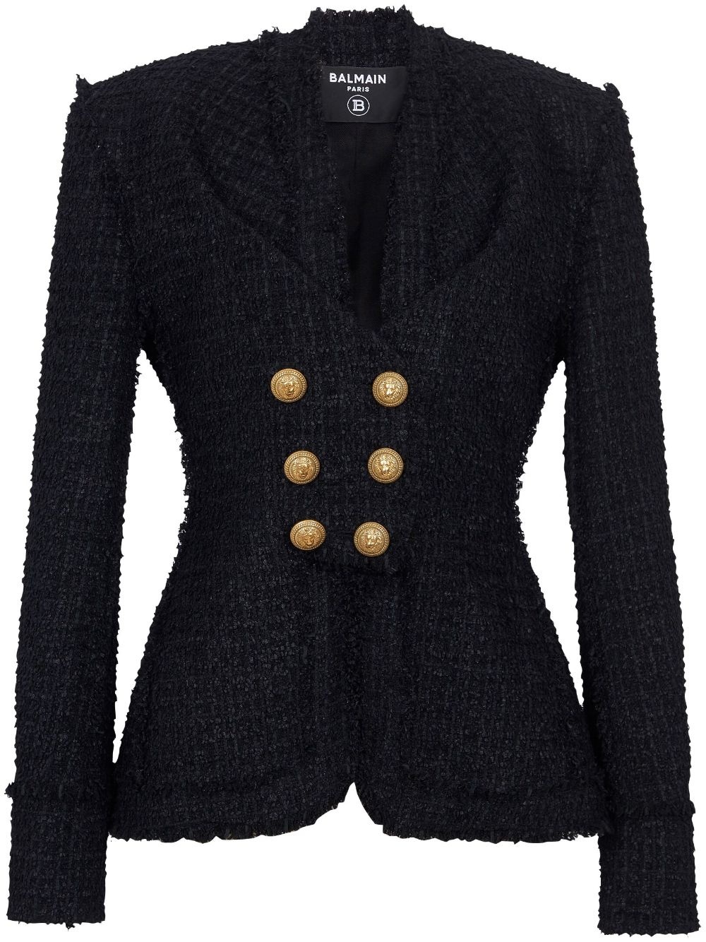 button-fastening tweed jacket - 1