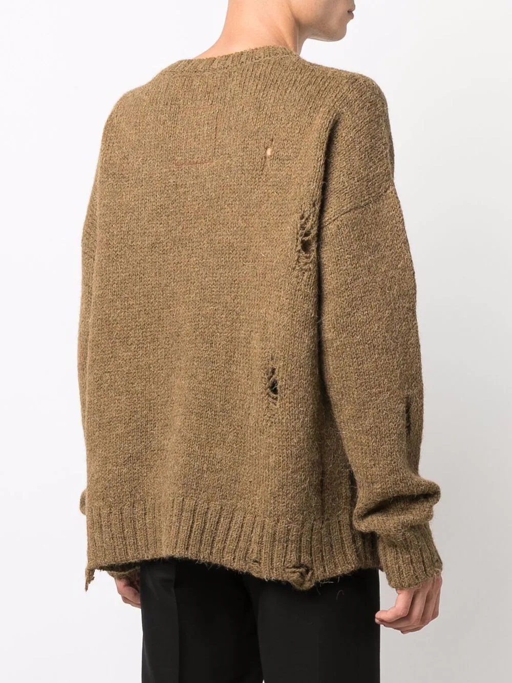 distressed crew neck jumper - 4