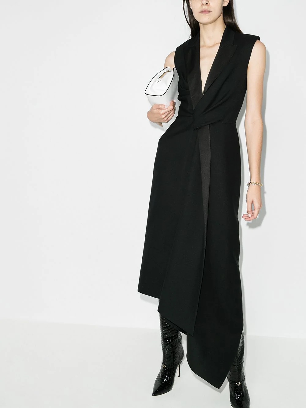 tailored asymmetric gown - 2