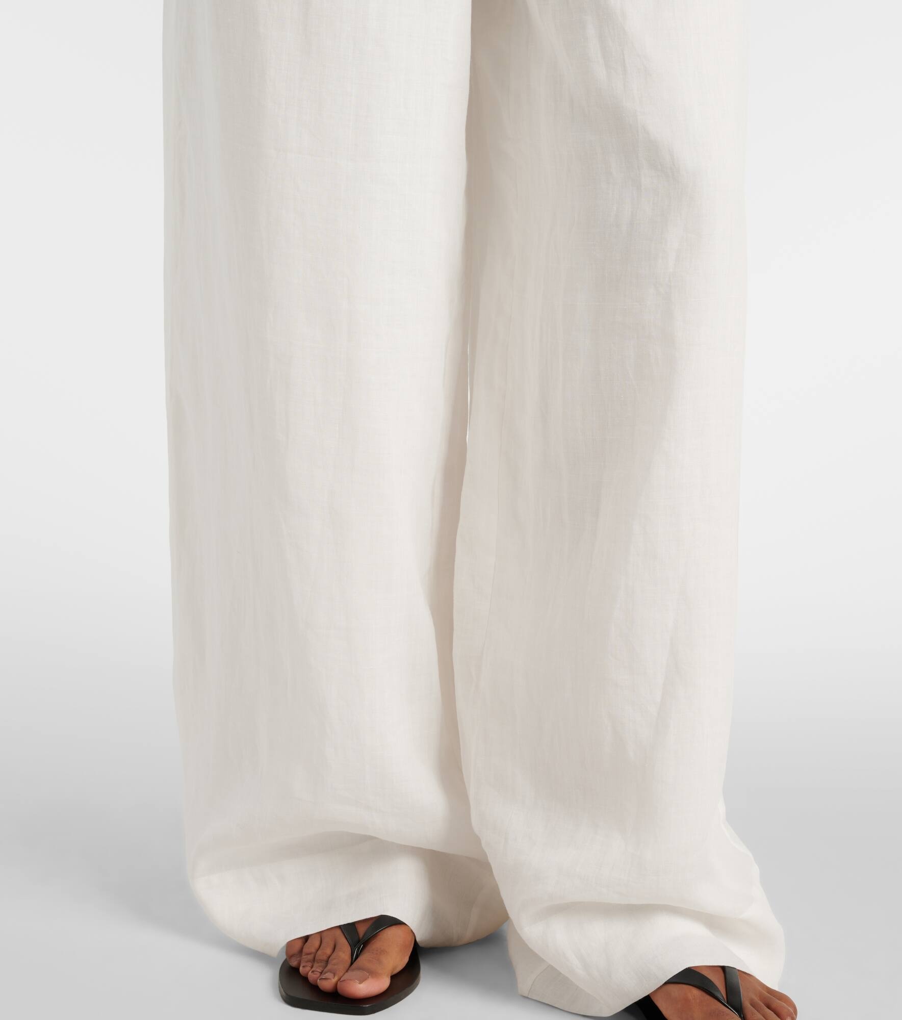 Rosalia mid-rise ramie wide-leg pants - 5