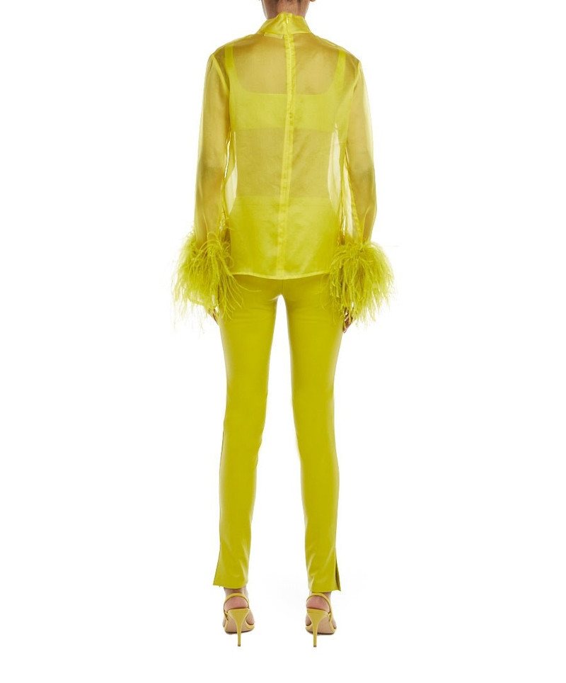 LAPOINTE Organza Top With Feathers outlook