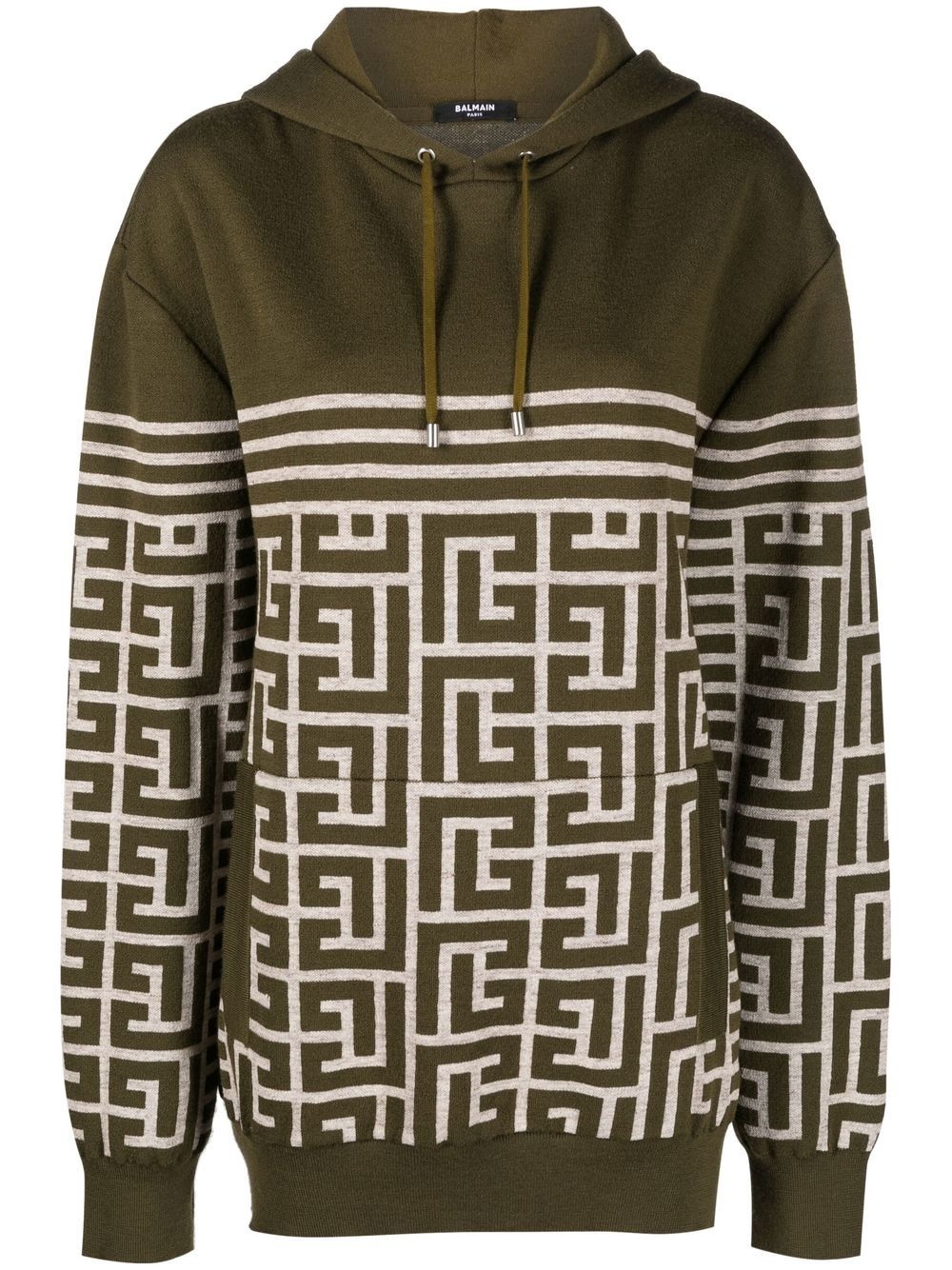 monogrammed striped hoodie - 1