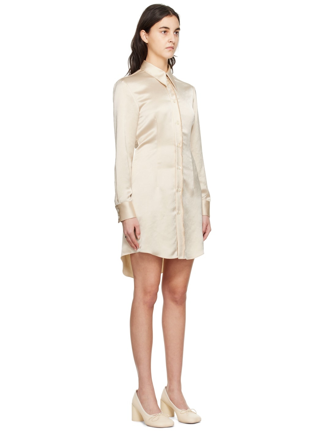 Beige Wrinkled Minidress - 2