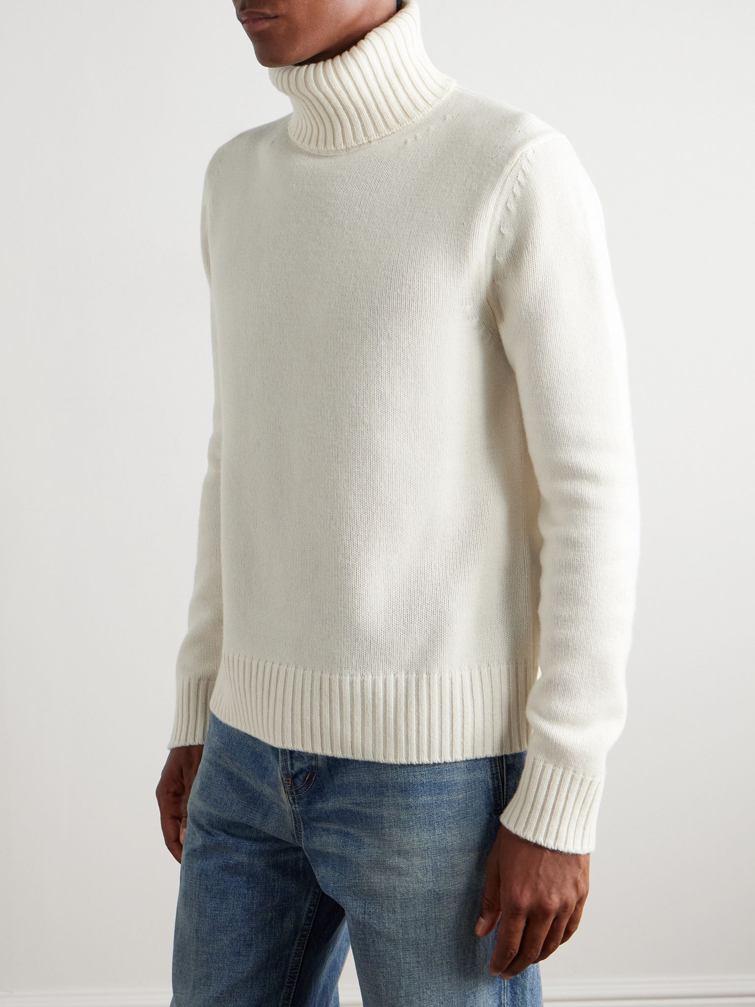 Cashmere Rollneck Sweater White - 3
