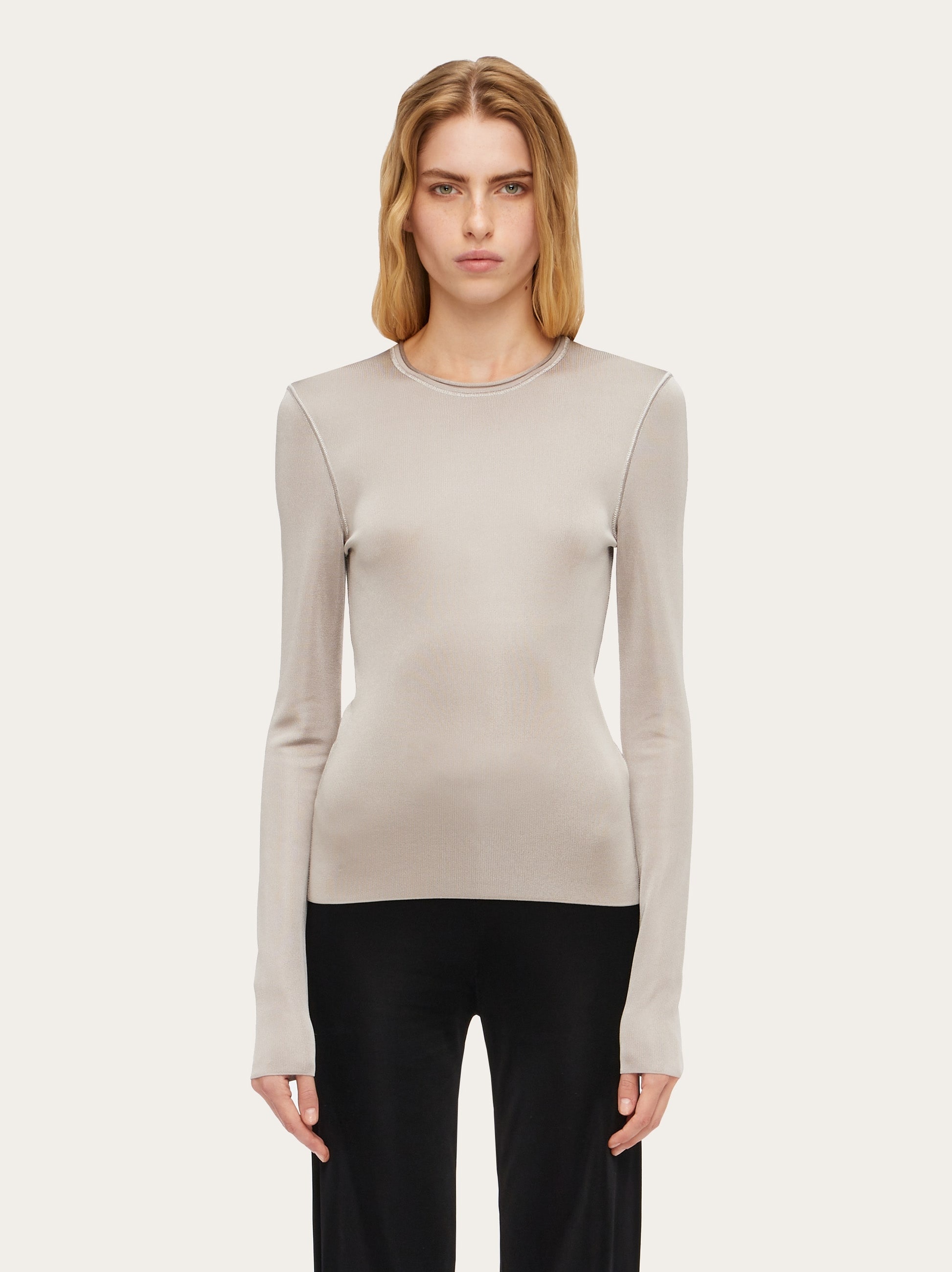 Long sleeved ribbed top - 2