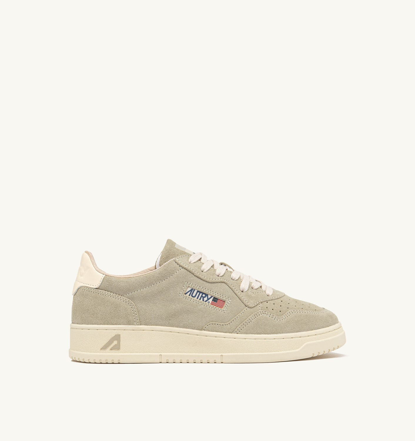MEDALIST LOW SNEAKERS IN PAPYRUS AND OFF WHITE SUEDE - 1