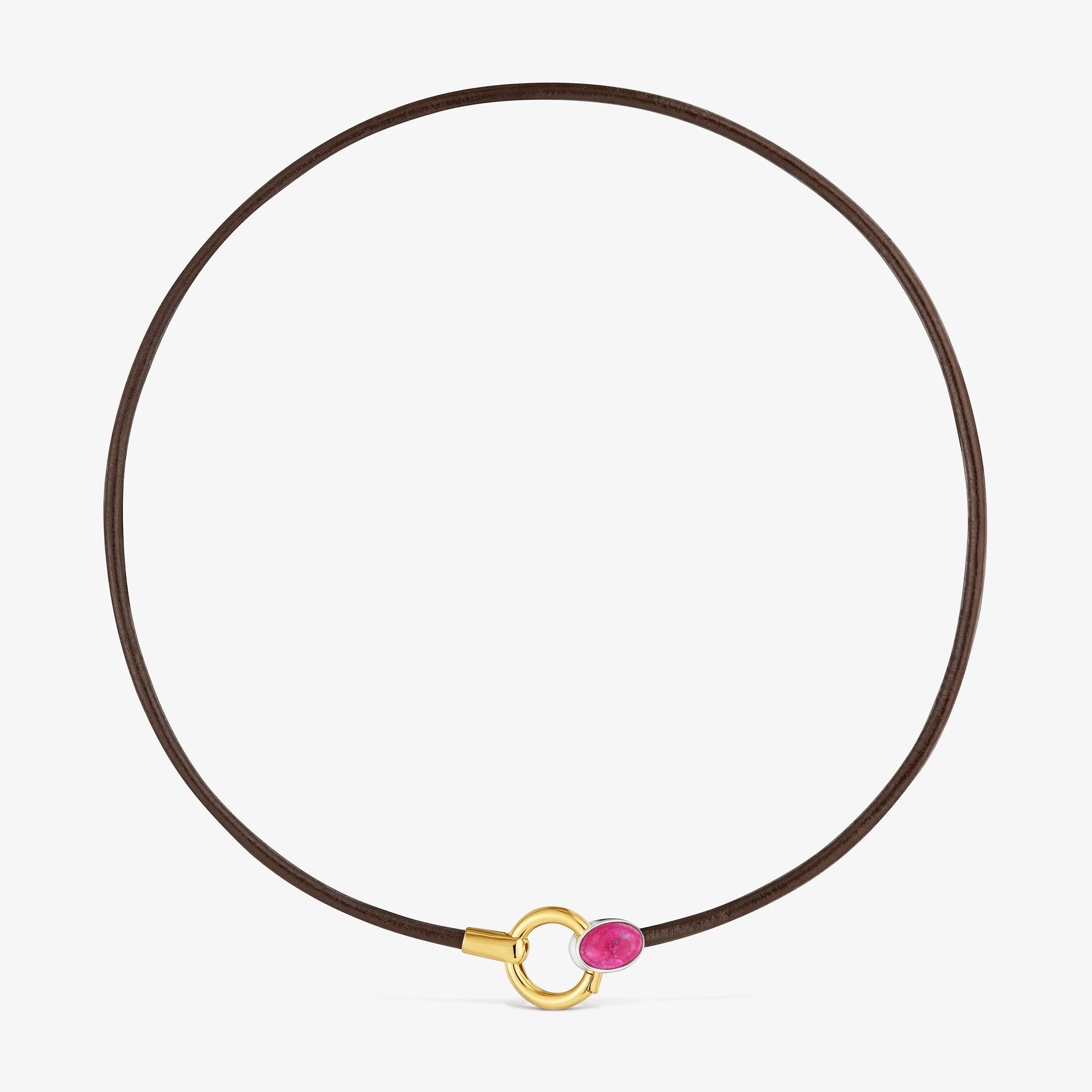 Two-tone Necklace with Calcite and leather cord TOUS Gem Power - 1