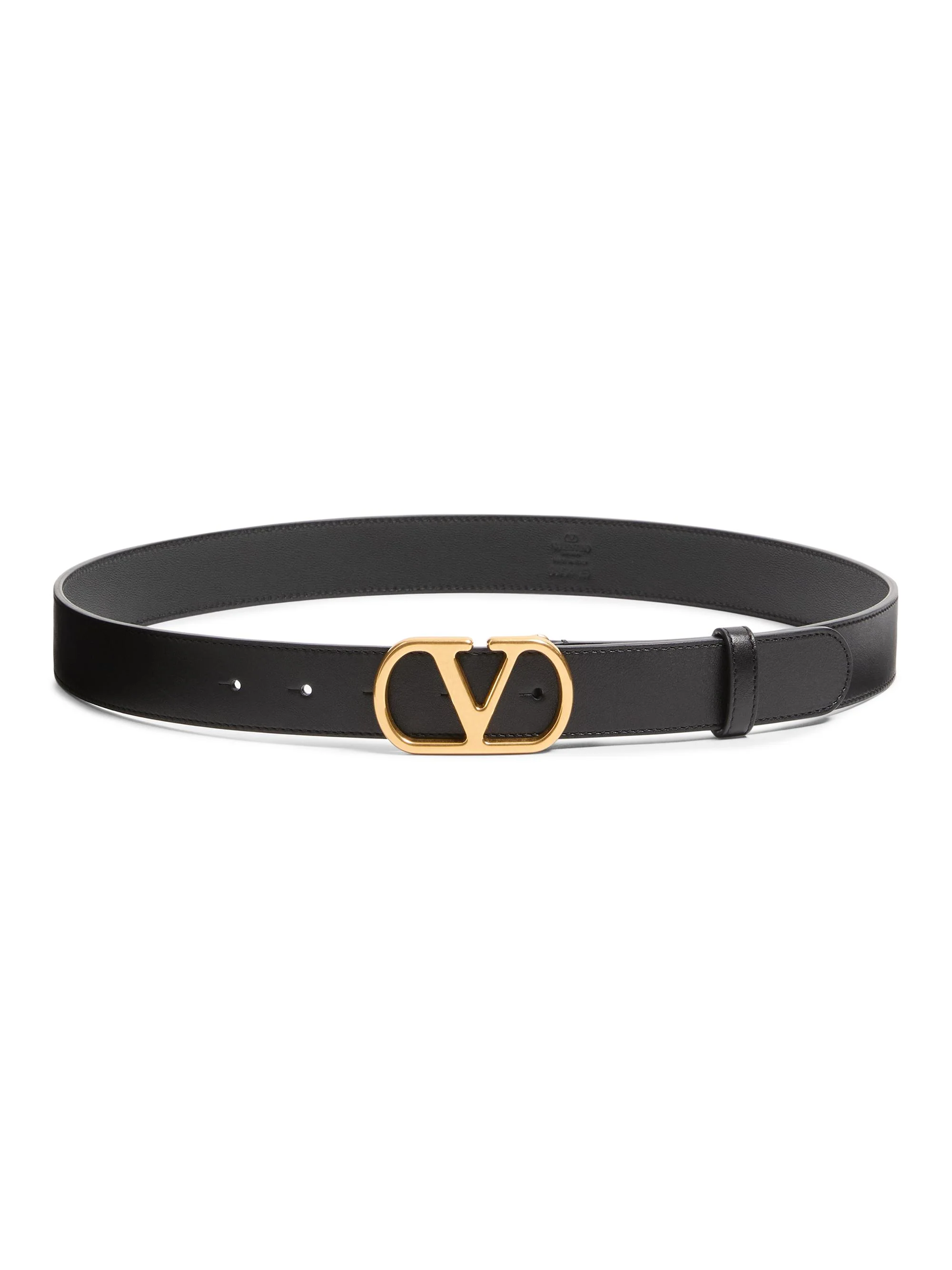 Men's VLogo Signature 30MM Belt in Shiny Calfskin - Black - 1