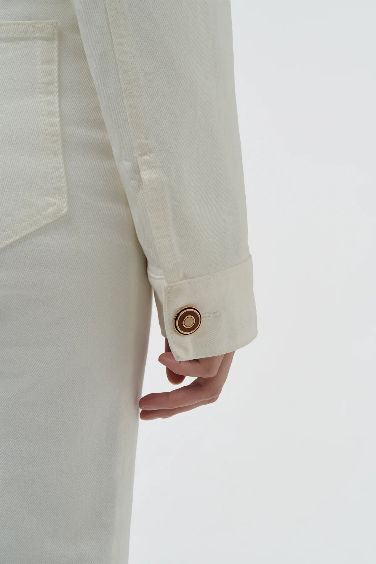 Bronte Jacket in White Recycled Cotton Denim - 5