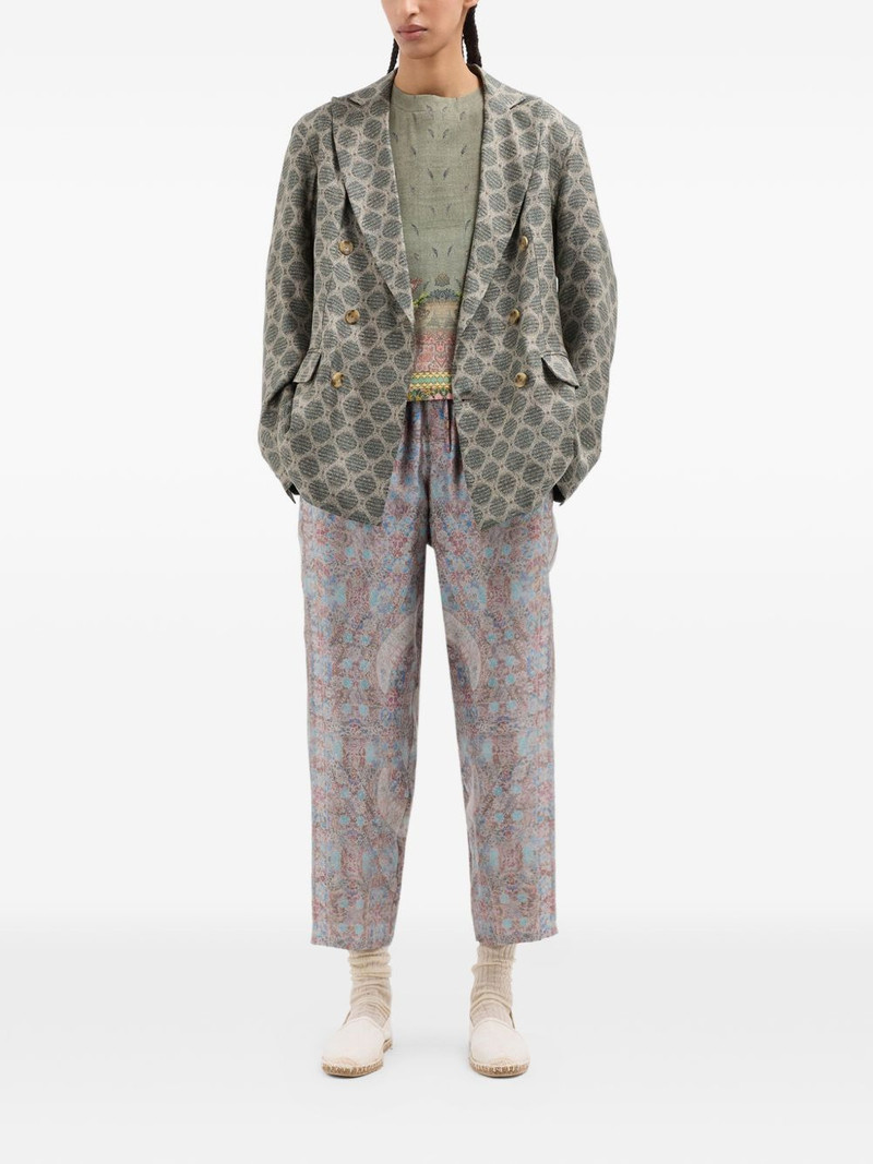 Aloe drawstring paisley silk trousers 4