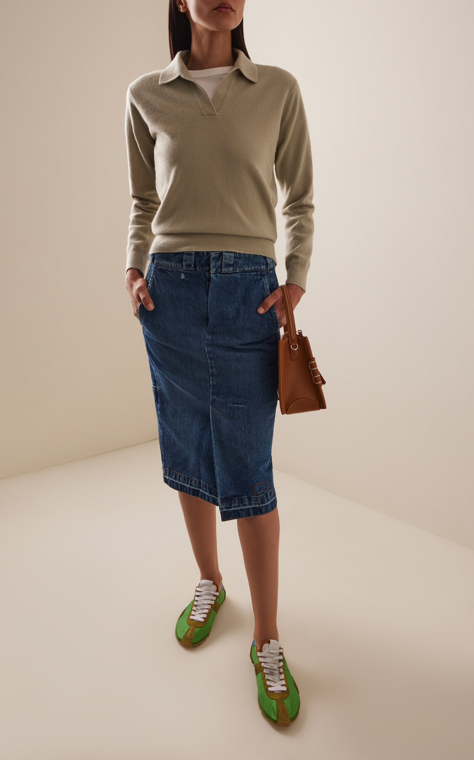 Wool Polo Sweater green - 3