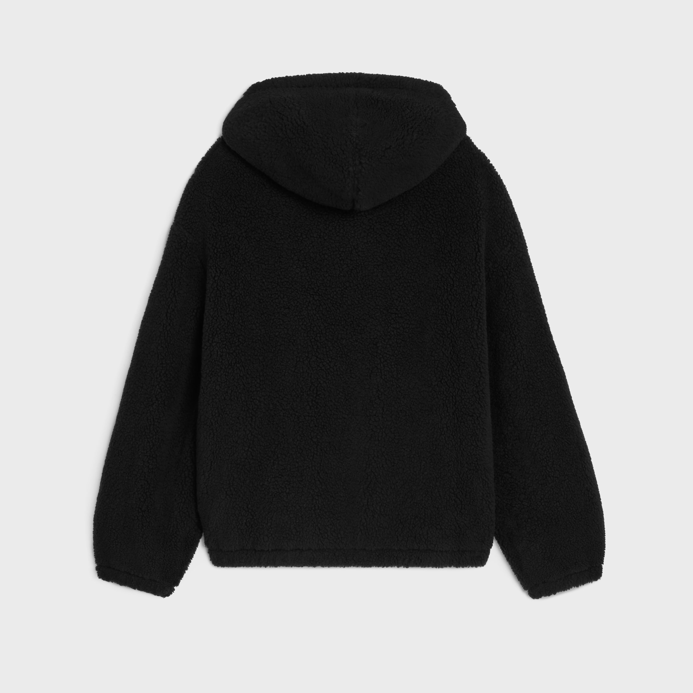 hooded jacket IN WOOL AND COTTON FLEECE - 2