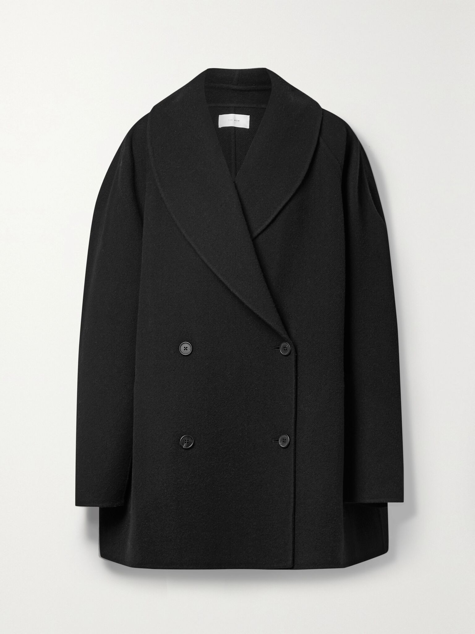 Essentials Polli double-breasted wool-blend coat Black - 1