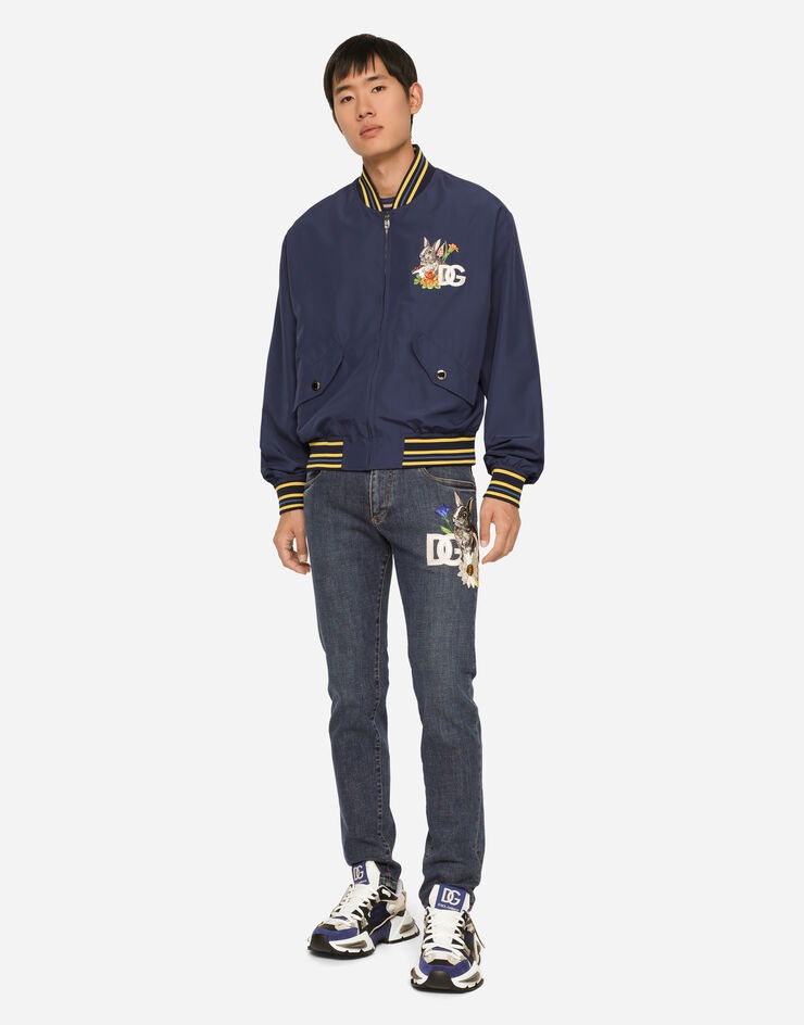 Slim-fit stretch denim jeans with DG patch - 4