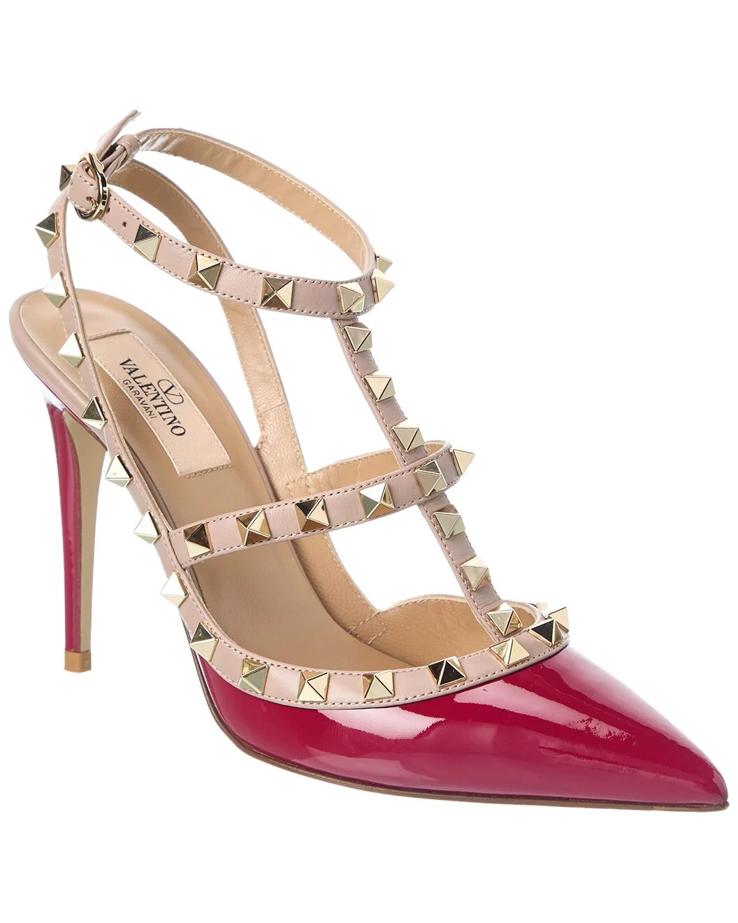 Valentino Rockstud Caged 100 Patent Pump - 1