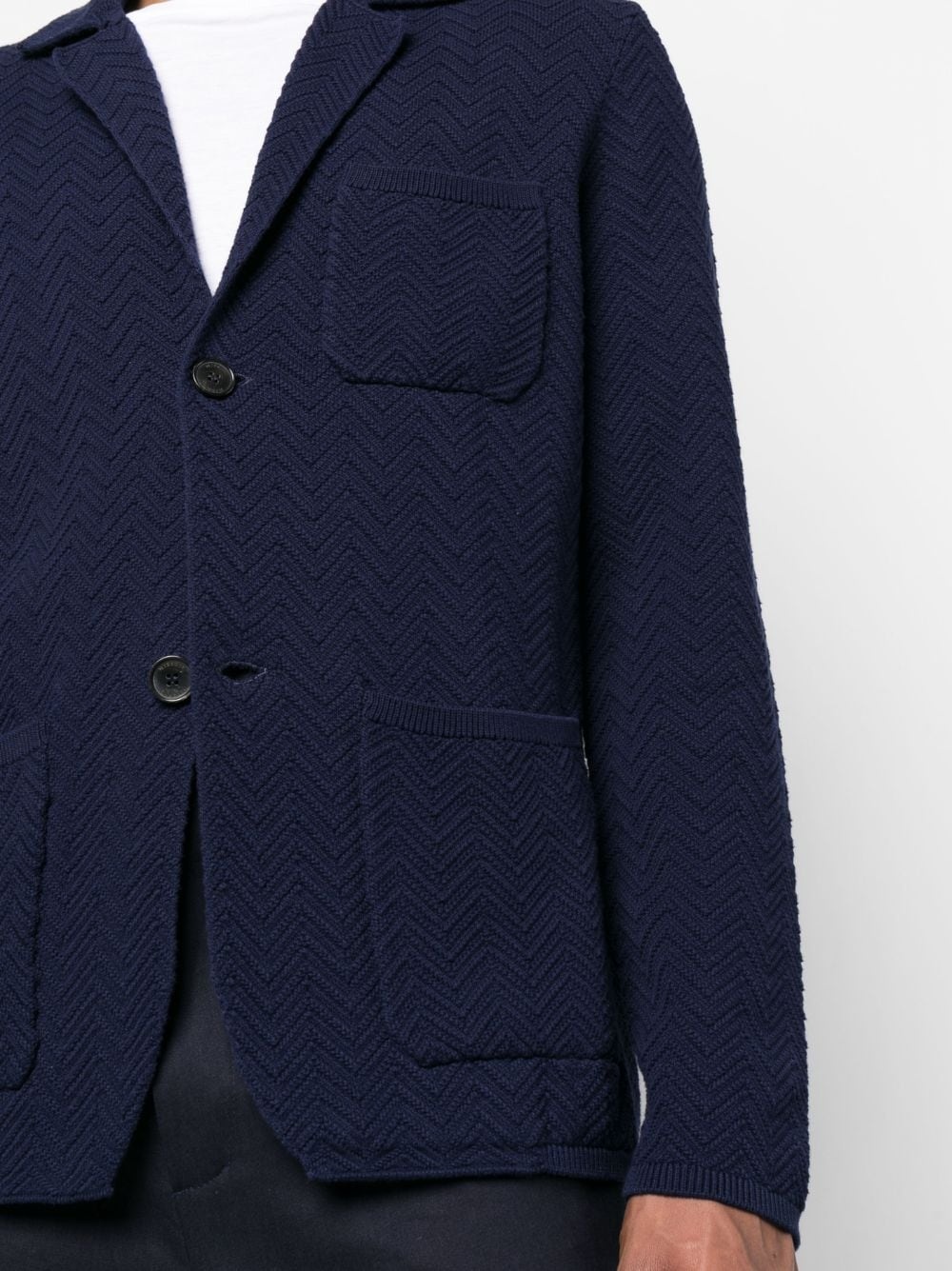 zig-zag weave single-breasted jacket - 5