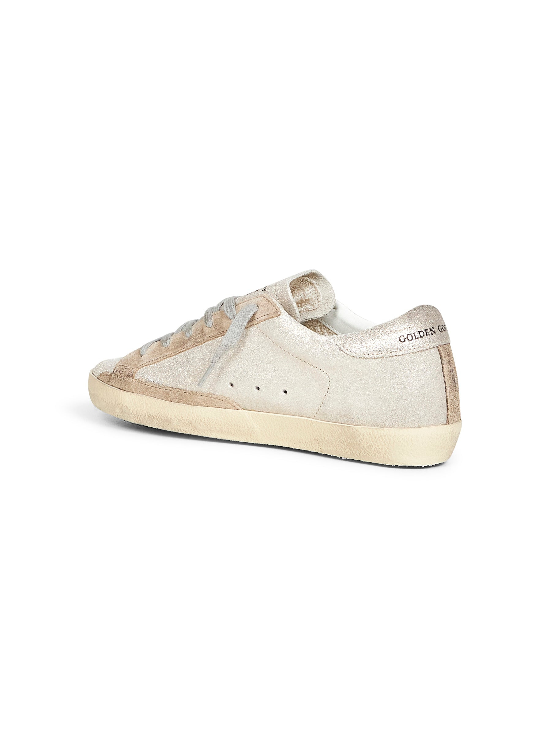 Platinum glitter fabric Super-Star sneakers - 3