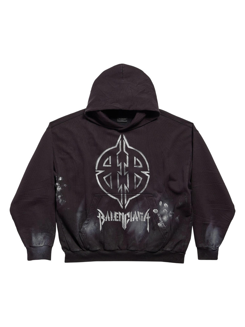Metal BB Stencil Hoodie Medium Fit - Black White 1