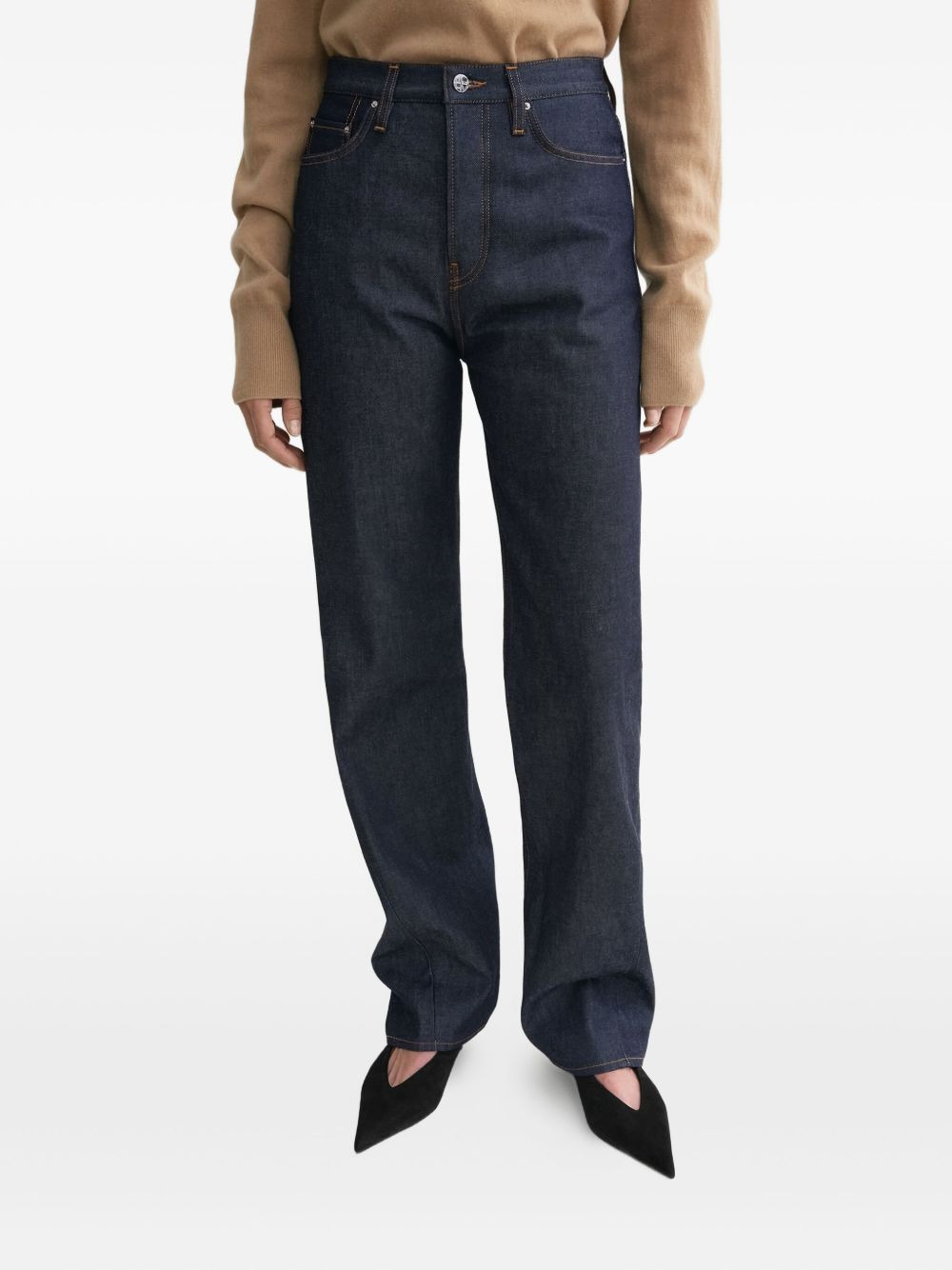 cotton raw-denim jeans - 4