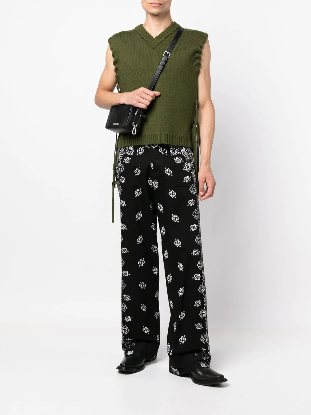 bandana-print straight-leg trousers - 2