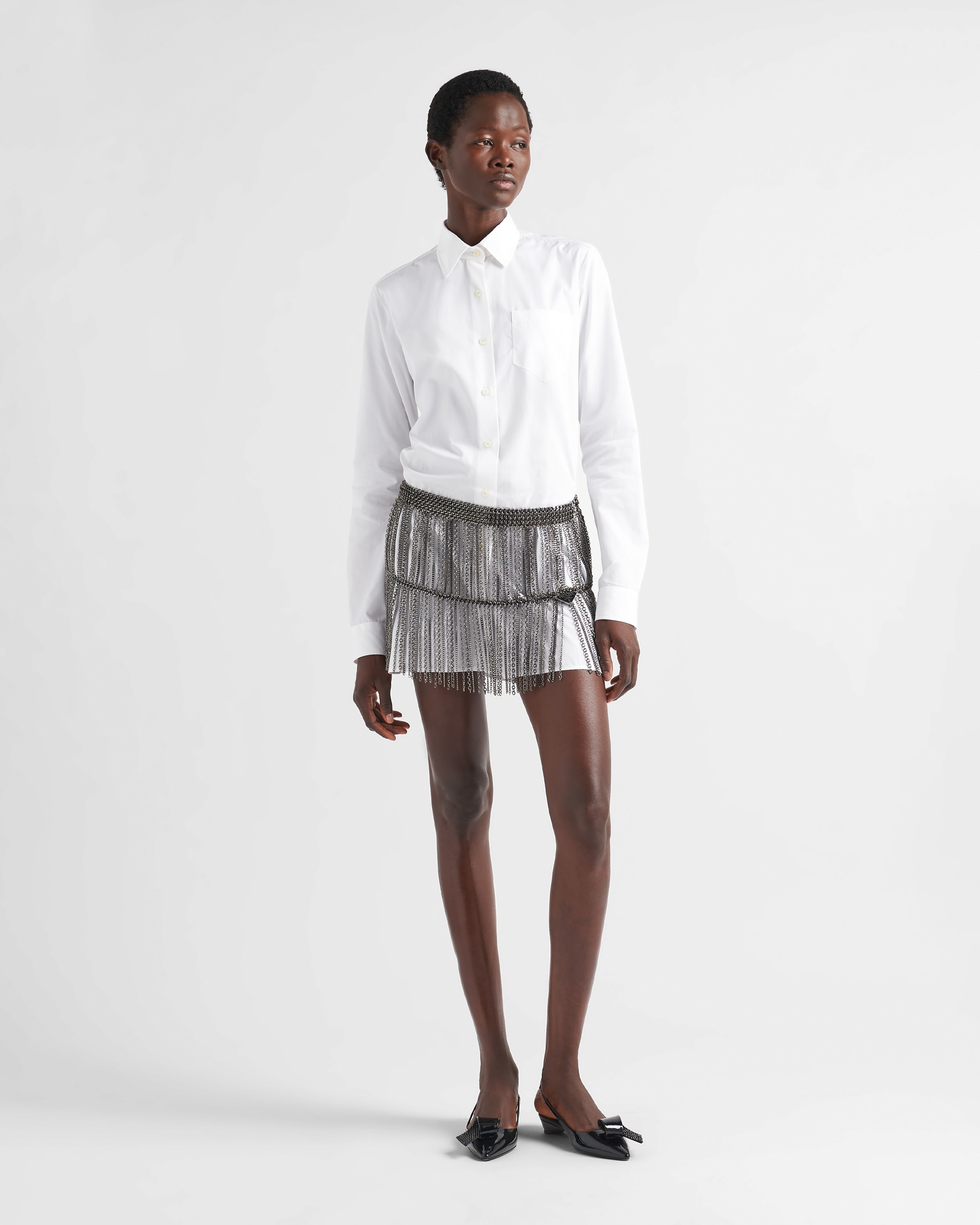 Miniskirt with metal chain fringe - 2