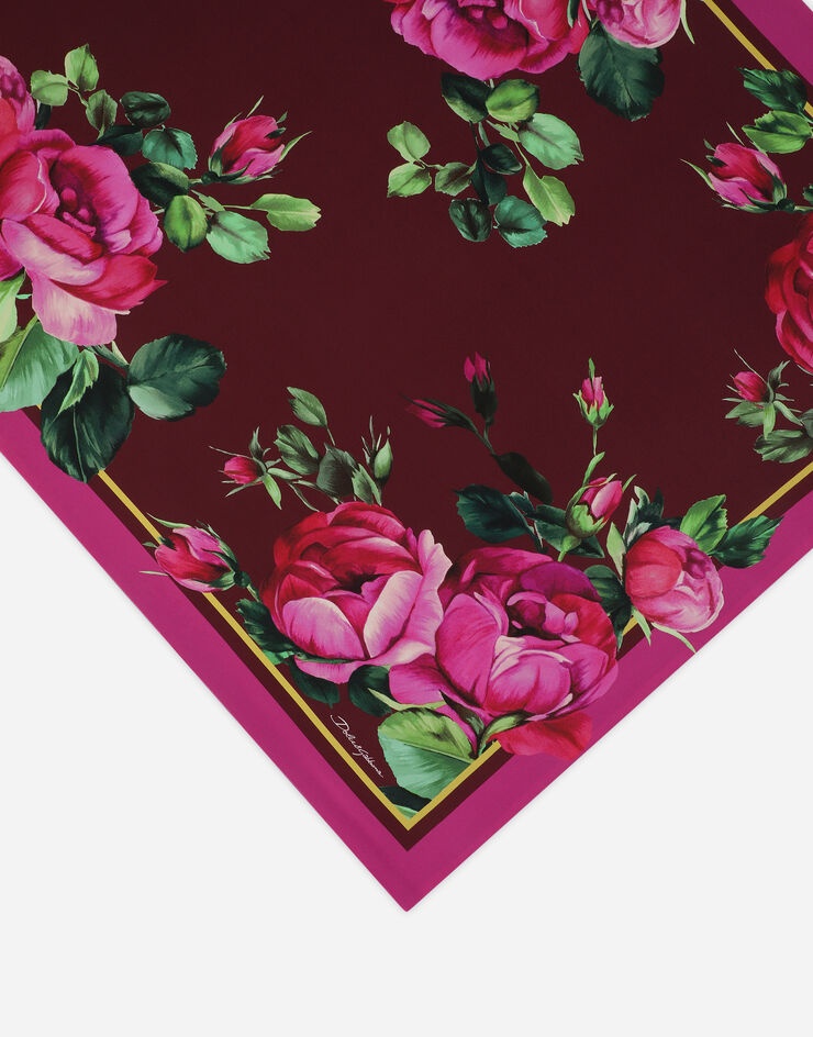 Rose-print charmeuse hijab - 5