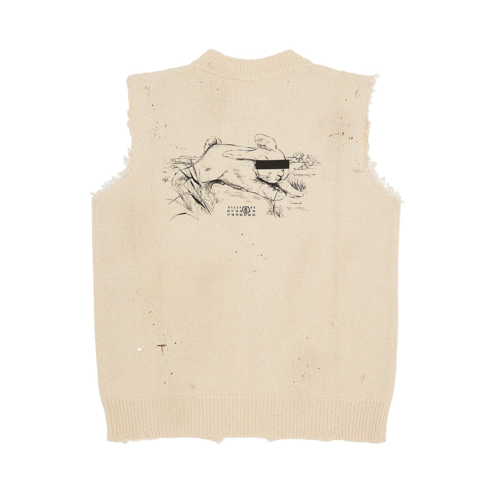 MM6 Maison Margiela Knit Gilet 'Cream' - 2