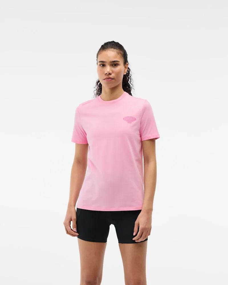 Women's Motion Party CTN SS Tee Shirt in Bubble Gum - 1