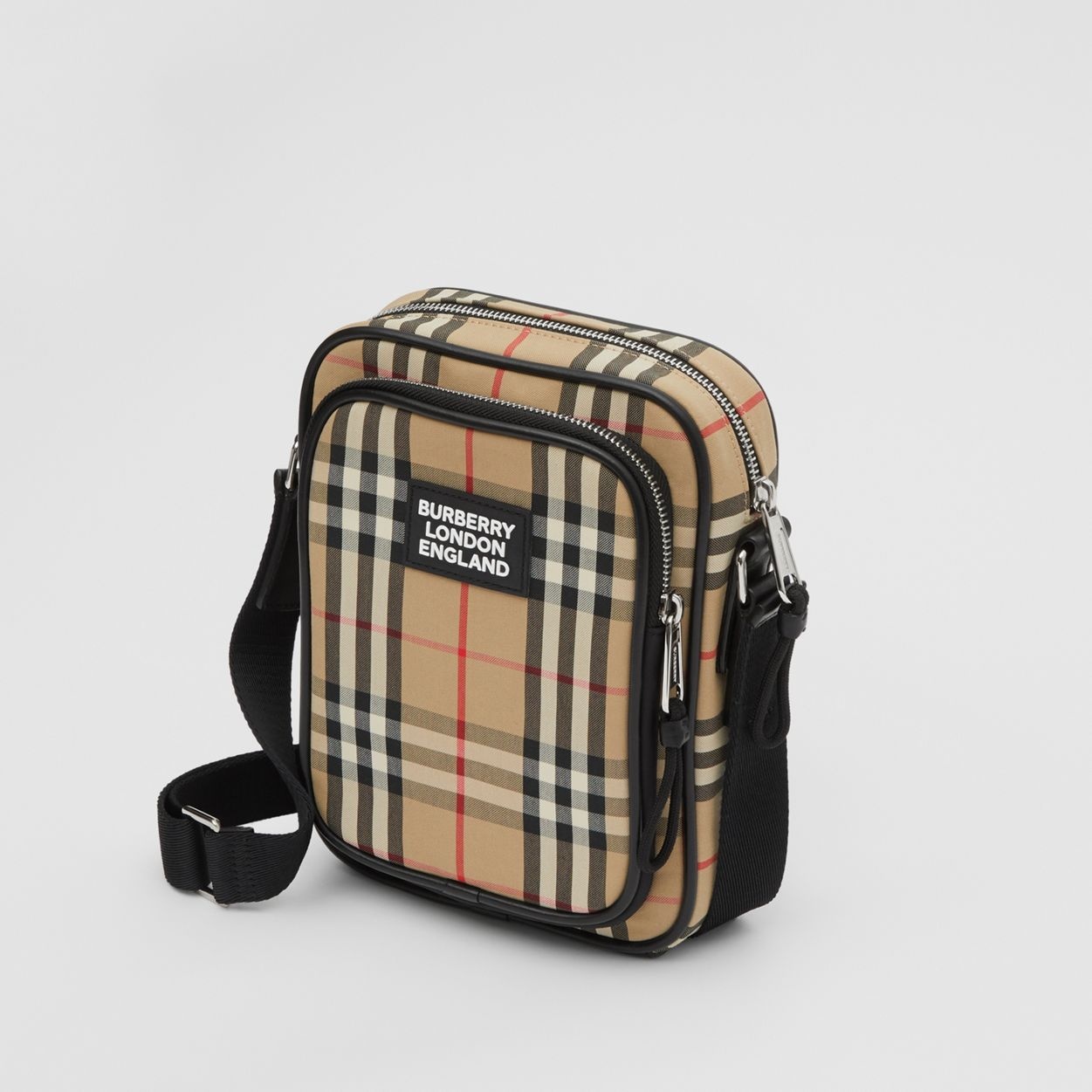 Vintage Check and Leather Crossbody Bag - 5