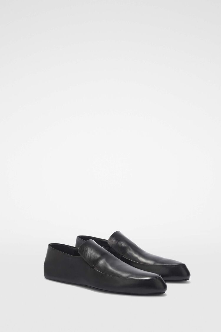 Jil Sander レザーローファー | ブラック | FARFETCH JP