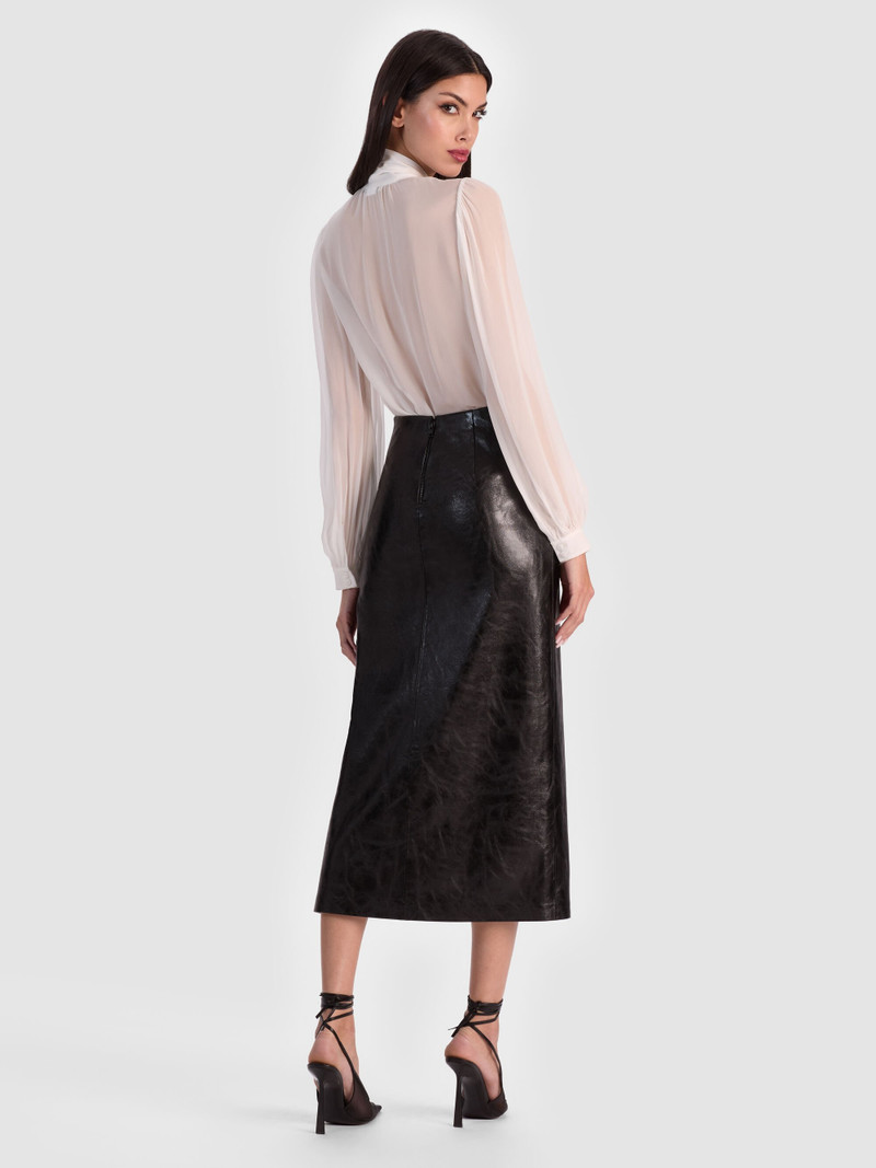 Alice + Olivia MAEVE VEGAN MIDI SKIRT outlook