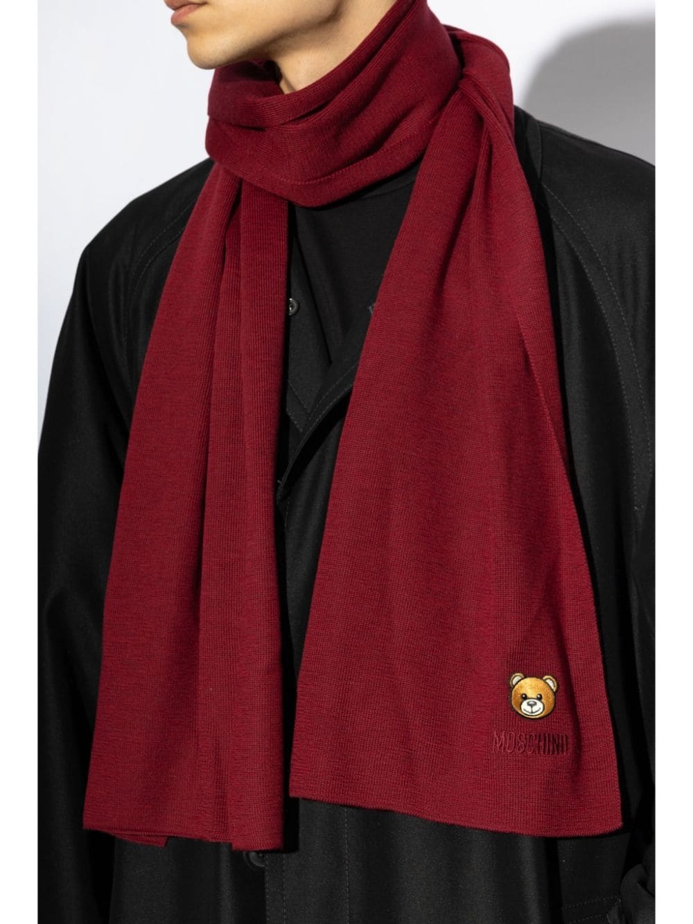 Teddy Bear-motif knitted scarf - 3