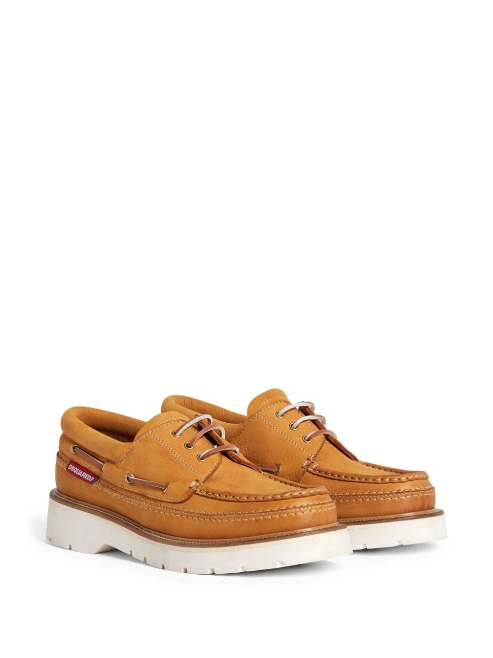 lace-up leather boat shoes - 2