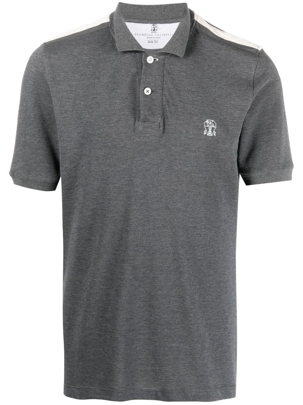 logo-print cotton polo shirt - 1