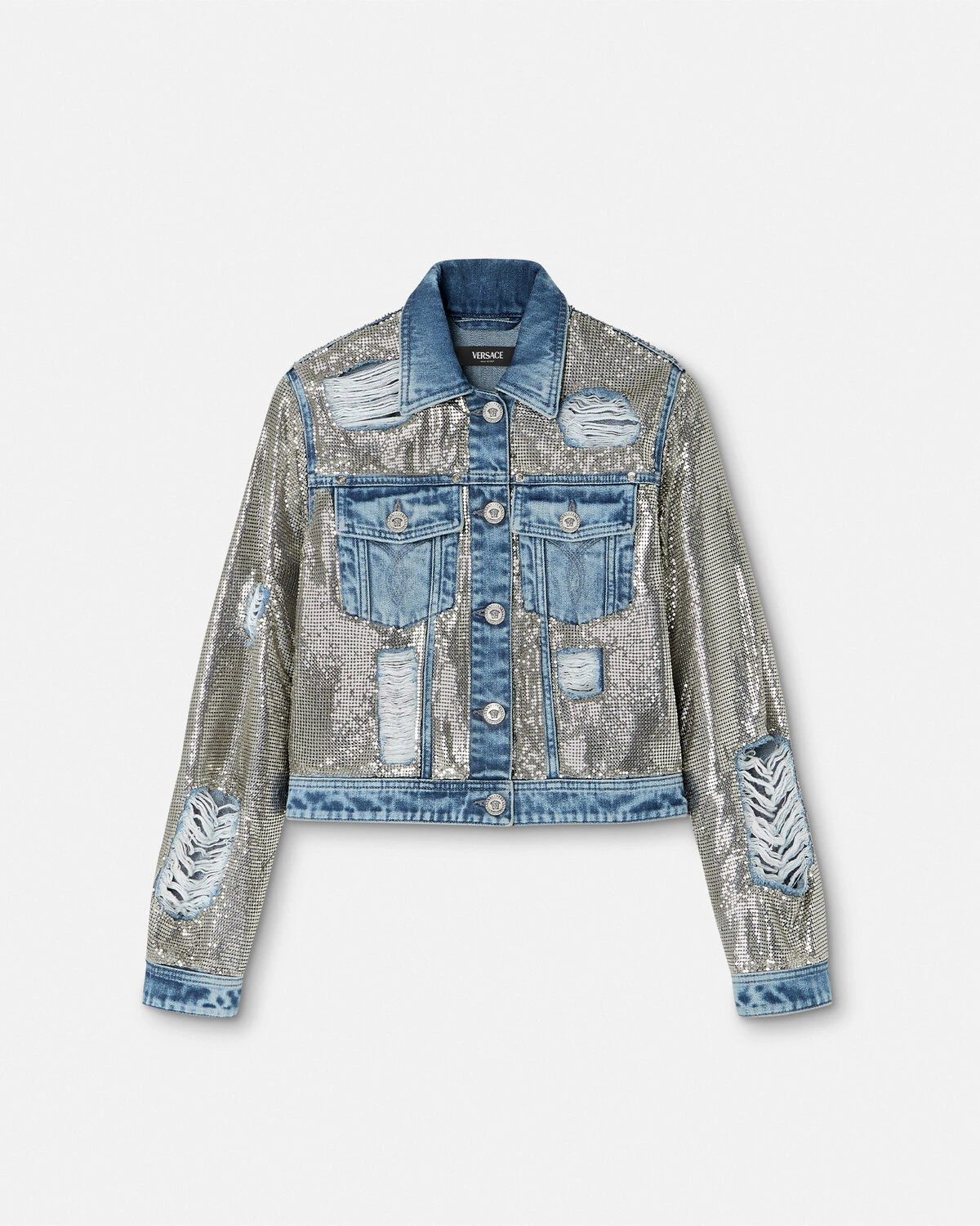 Metal Mesh Denim Jacket - 1