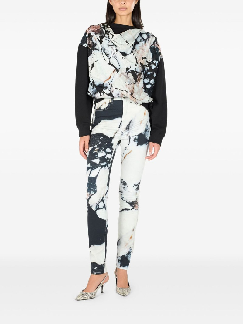 Roberto Cavalli marble-print skinny trousers outlook
