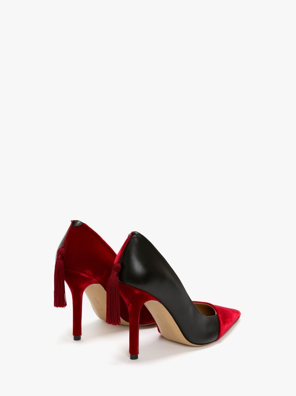 VELVET AND LEATHER PUMPS WITH TASSELS - 3
